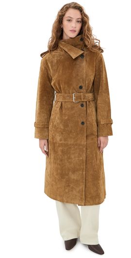 Avec Les Filles Avec Les Filles Funnel Neck Slouchy Trench Whiskey