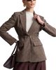 Avec Les Filles Avec Les Filles Houndstooth Belted Blazer - 2