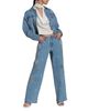 Avec Les Filles Avec Les Filles Jean Fleur High Rise Cutout Embroidered Wide Leg Jeans in Fleur Stamp Nikki Wash - 3