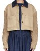 Avec Les Filles Avec Les Filles Knit Sleeve Crop Chore Jacket - 1