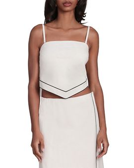 Avec Les Filles Avec Les Filles Linen Blend Scarf Top