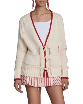 Avec Les Filles Avec Les Filles Lobster Intarsia Toggle Cardigan