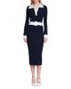 Avec Les Filles Avec Les Filles Long Sleeve Polo Collar Dress - 1