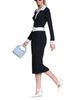 Avec Les Filles Avec Les Filles Long Sleeve Polo Collar Dress - 2