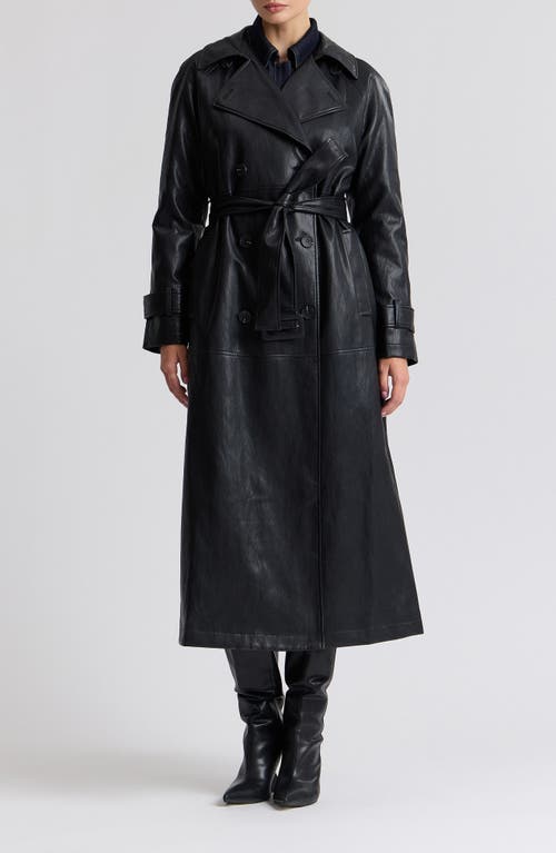 Avec Les Filles Avec Les Filles Oversize Raglan Faux Leather Trench Coat