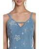 Avec Les Filles Avec Les Filles Pearl Fleur Embellished Stretch Denim Mini Dress - 5