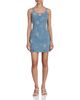 Avec Les Filles Avec Les Filles Pearl Fleur Embellished Stretch Denim Mini Dress - 6