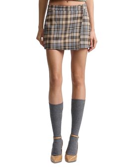Avec Les Filles Avec Les Filles Plaid Wrap Micro Skort