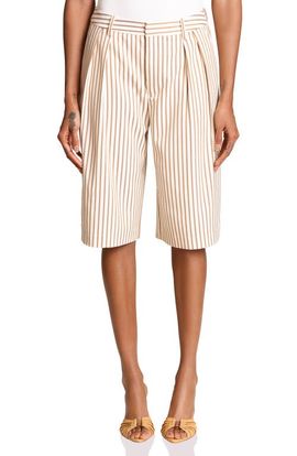 Avec Les Filles Avec Les Filles Pleated Bermuda Shorts