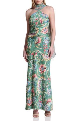 Avec Les Filles Avec Les Filles Print Scarf Sleeveless Maxi Dress