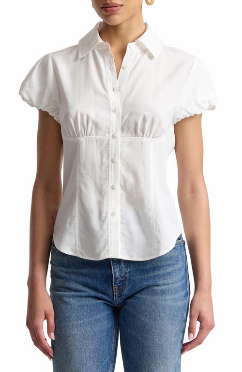 Avec Les Filles Avec Les Filles Puff Sleeve Fitted Shirt