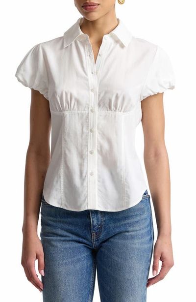 Avec Les Filles Avec Les Filles Puff Sleeve Fitted Shirt