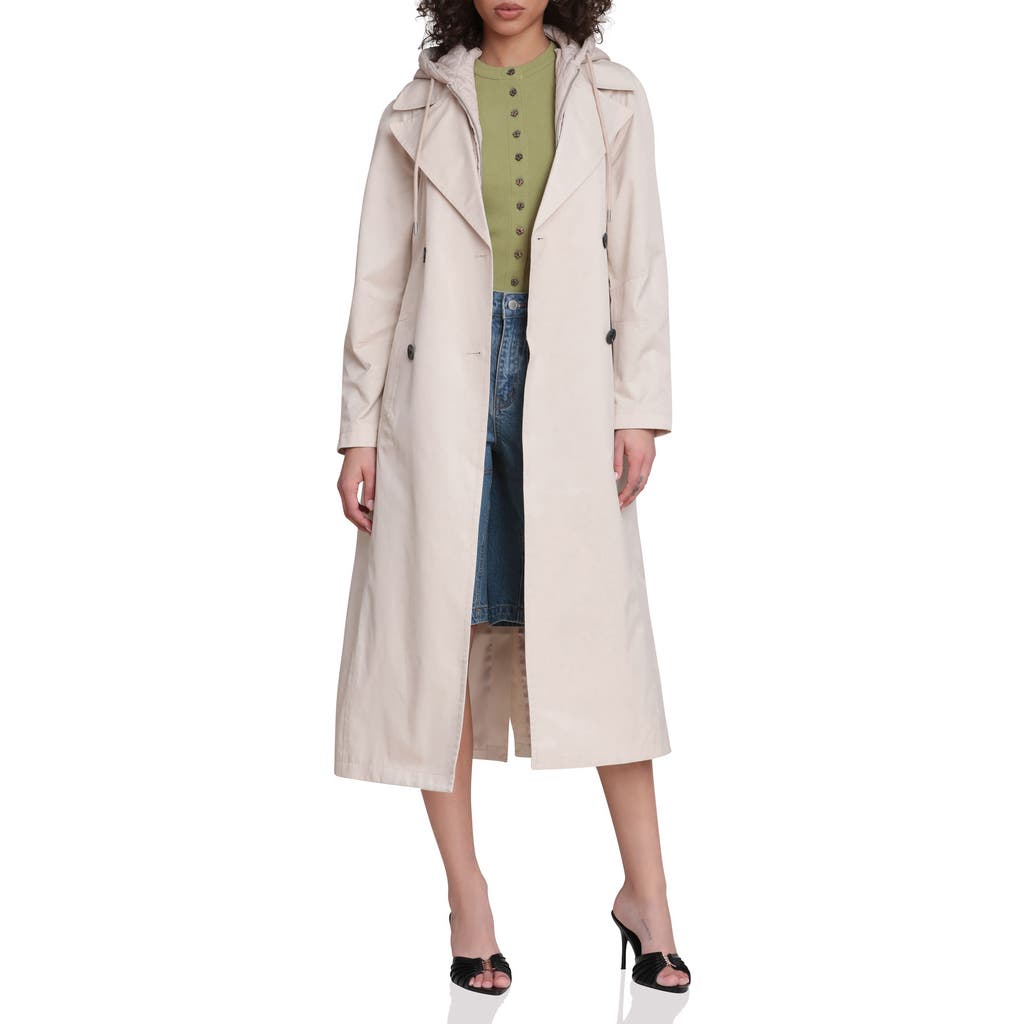 Avec Les Filles Avec Les Filles Quilted Hoodie Cotton & Nylon Trench Coat