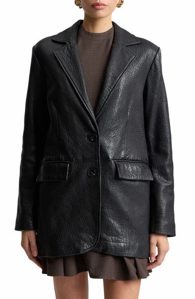 Avec Les Filles Avec Les Filles Relaxed Leather Blazer