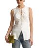 Avec Les Filles Avec Les Filles Satin Empire Waist Cutaway Top - 2