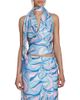 Avec Les Filles Avec Les Filles Satin Paisley Scarf Tie Halter Top - 1