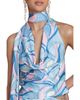 Avec Les Filles Avec Les Filles Satin Paisley Scarf Tie Halter Top - 4