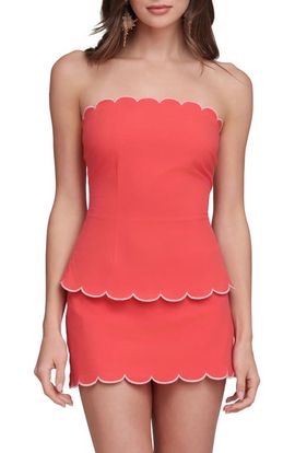 Avec Les Filles Avec Les Filles Scallop Edge Tube Top