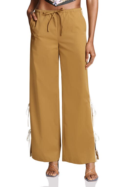 Avec Les Filles Avec Les Filles Side Tie Wide Leg Pants