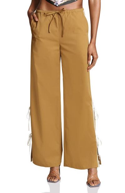 Avec Les Filles Avec Les Filles Side Tie Wide Leg Pants