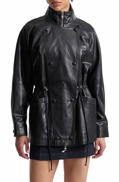 Avec Les Filles Avec Les Filles Slouchy Leather Jacket