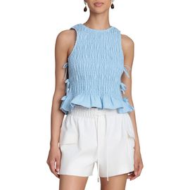 Avec Les Filles Avec Les Filles Smock Linen Blend Top