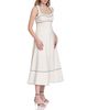 Avec Les Filles Avec Les Filles Stretch Linen Blend Contrast Piping Midi Dress - 4