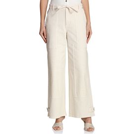 Avec Les Filles Avec Les Filles Tie Waist Patchwork Wide Leg Pants