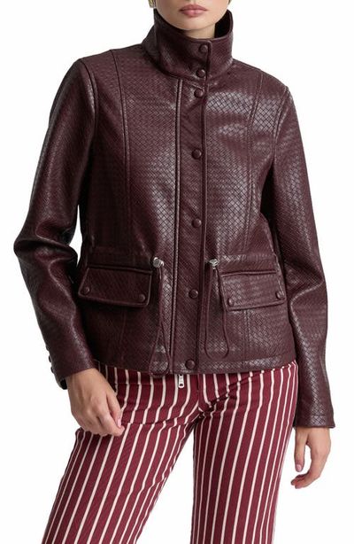 Avec Les Filles Avec Les Filles Woven Faux Leather Jacket
