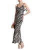 Avec Les Filles Avec Les Filles Zebra Print Braided Strap Ruffle Maxi Dress - 2