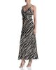 Avec Les Filles Avec Les Filles Zebra Print Braided Strap Ruffle Maxi Dress - 5