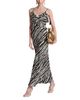Avec Les Filles Avec Les Filles Zebra Print Braided Strap Ruffle Maxi Dress - 6