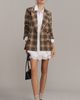 Avec Les Filles Double-Breasted Knit Plaid Blazer Jacket - 3