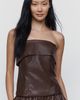 Avec Les Filles Faux Leather Strapless Top - 1