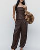 Avec Les Filles Faux Leather Strapless Top - 4