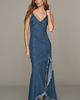 Avec Les Filles Frayed Hem Denim Maxi Dress - 1