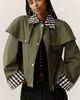 Avec Les Filles Gingham Trim Cape Jacket - 1