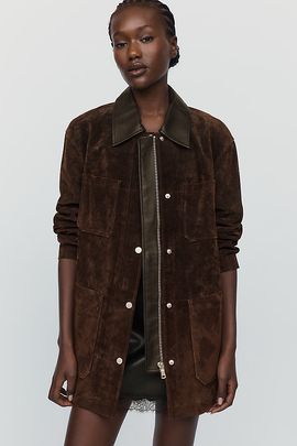 Avec Les Filles Leather Utility Jacket