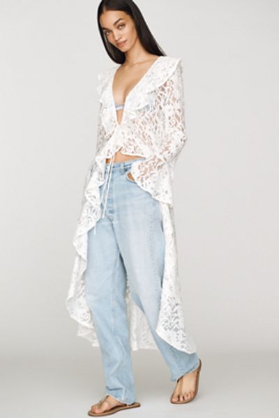 Avec Les Filles Ruffle Lace Longline Top