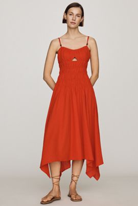 Avec Les Filles Shirred Dress