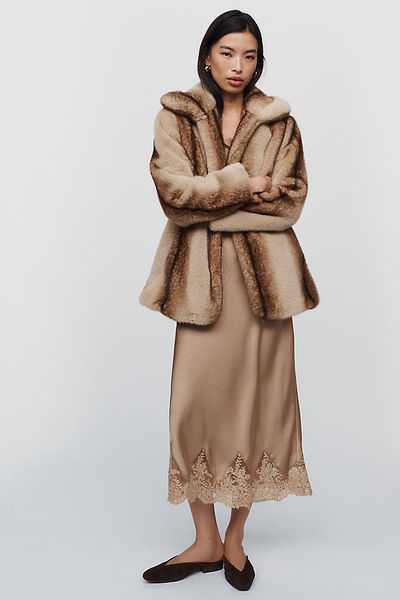 Avec Les Filles Short Faux Fur Coat Jacket