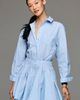 Avec Les Filles Waisted Long-Sleeve Shirt Dress - 1