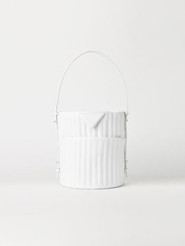AVECMOTO Rose Leather Bucket Bag White