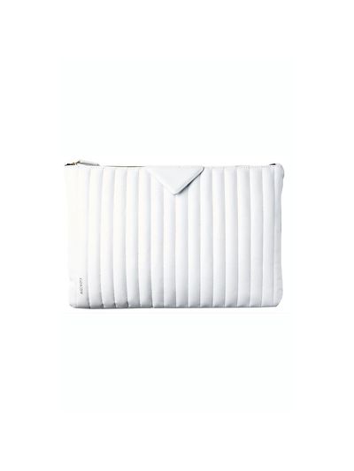 AVECMOTO Rose Leather clutch large white