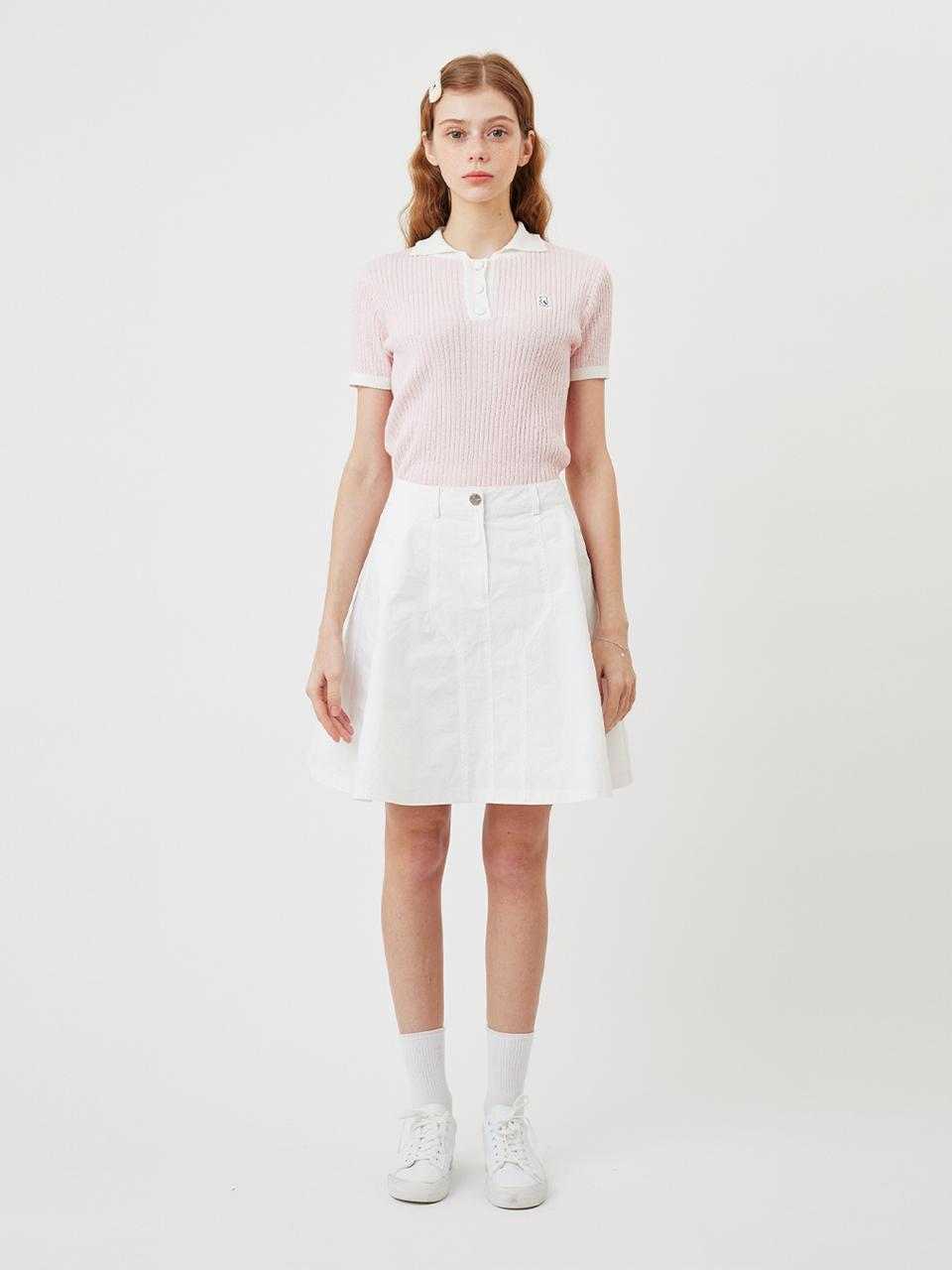 Aven A-line midi skirt [white]