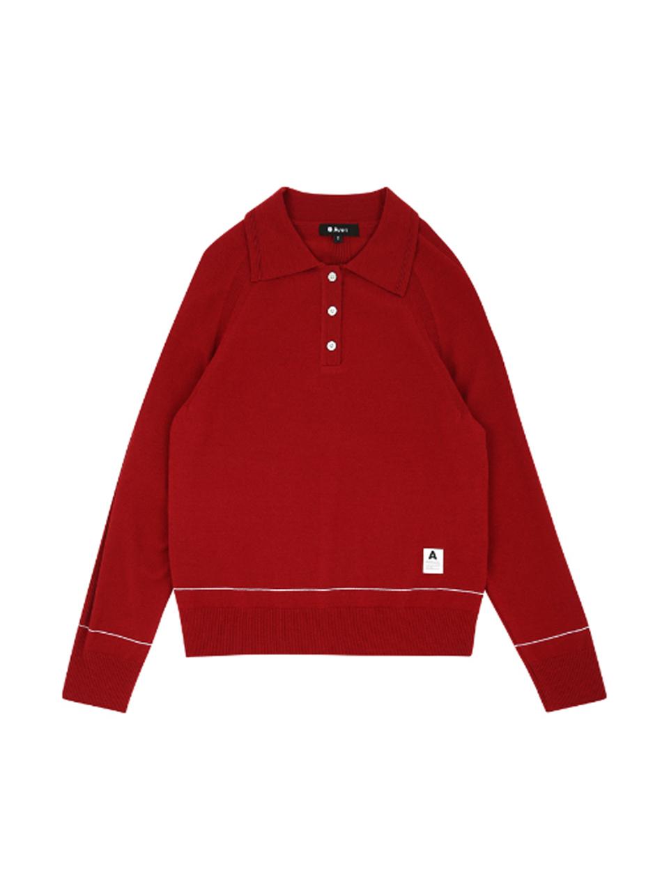 Aven Basic Knit Polo Shirt Golf [Wine]