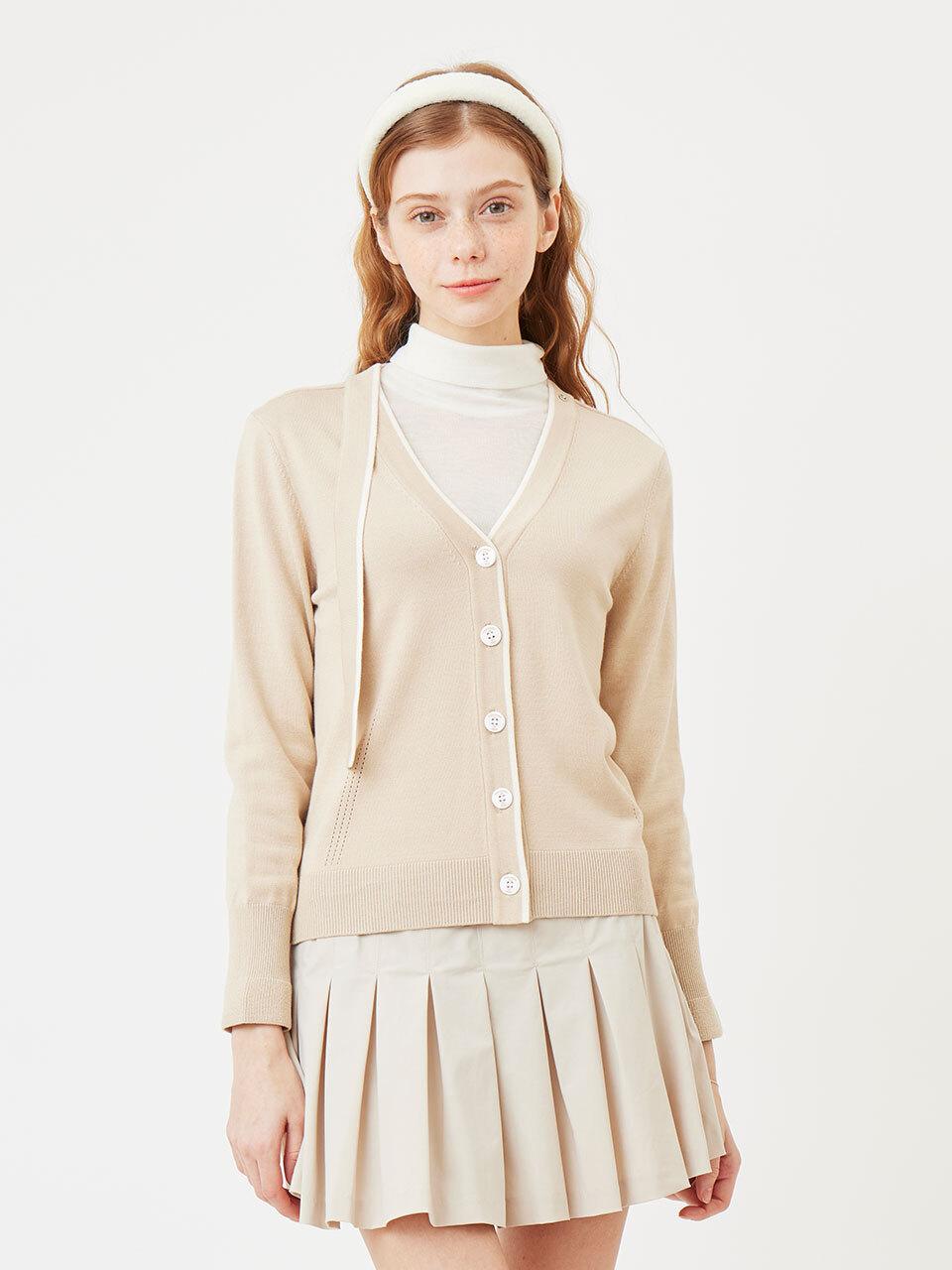 Aven Drop Taping Cardigan Golf [Beige]