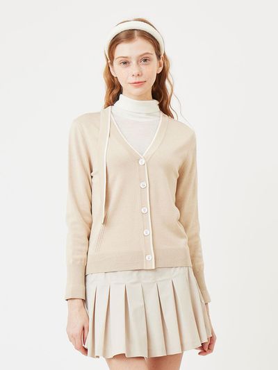 Aven Drop Taping Cardigan Golf [Beige]
