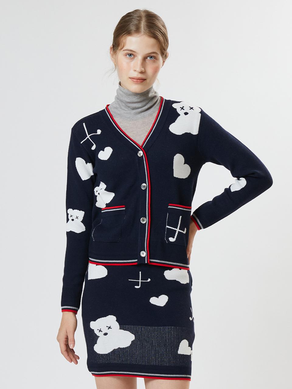 Aven EVENBEAR Knit Cardigan Golf [Navy]
