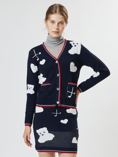 Aven EVENBEAR Knit Cardigan Golf [Navy]